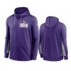 vikings purple gray mascot performance full zip hoodie