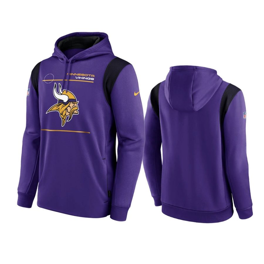 vikings purple sideline logo performance hoodie