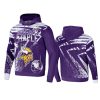 vikings purple staple all over print hoodie