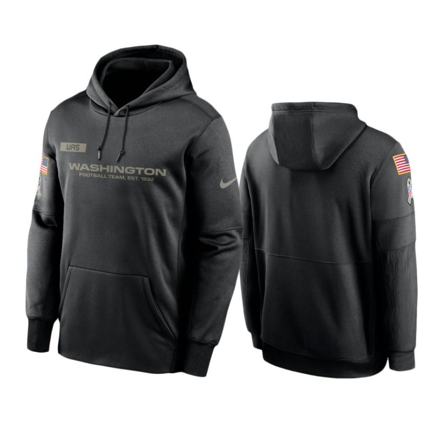 washington football team black 2020 salute to service sideline performance hoodie