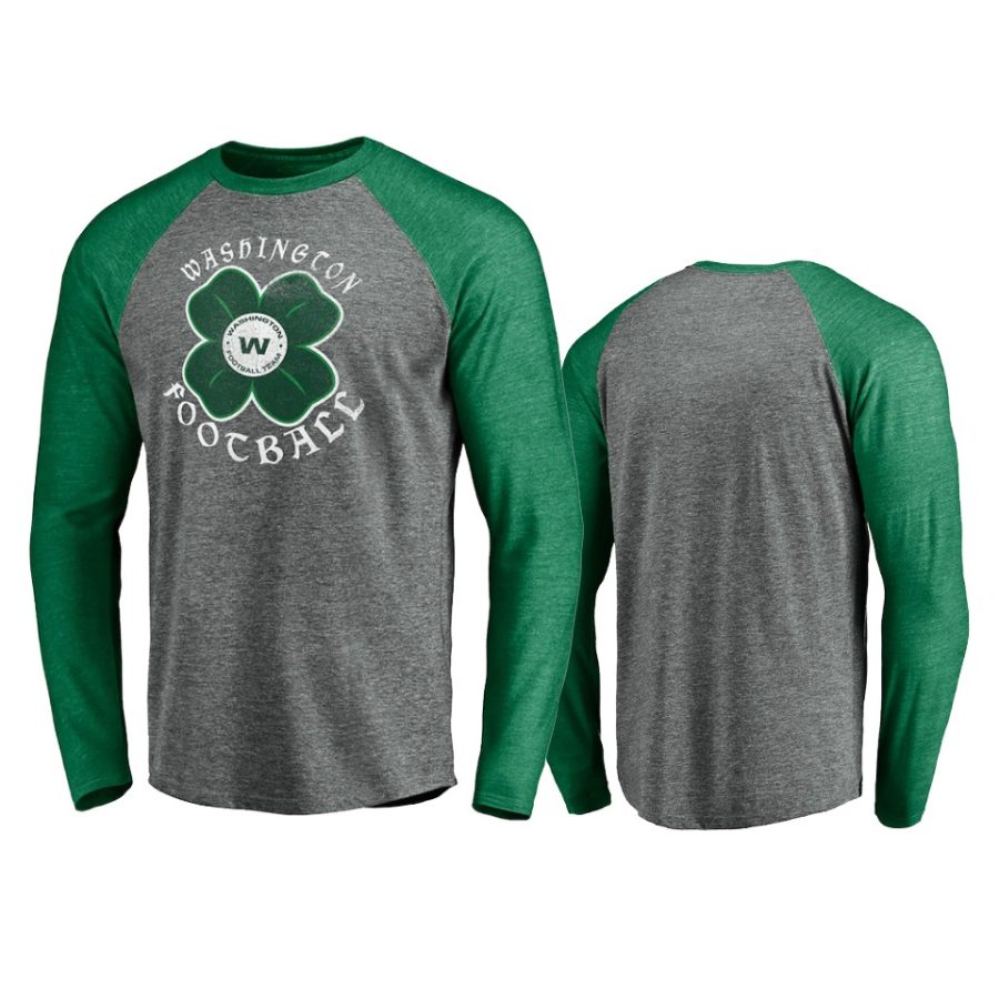 washington football team gray green st. patricks day celtic crew t shirt