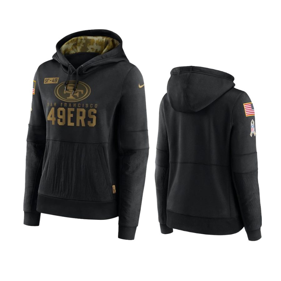 women 49ers black 2020 salute to service pullover hoodie