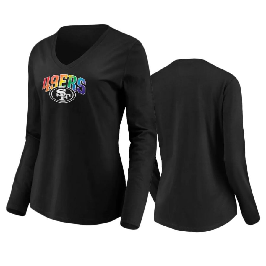 women 49ers black pride logo long sleeve t shirt