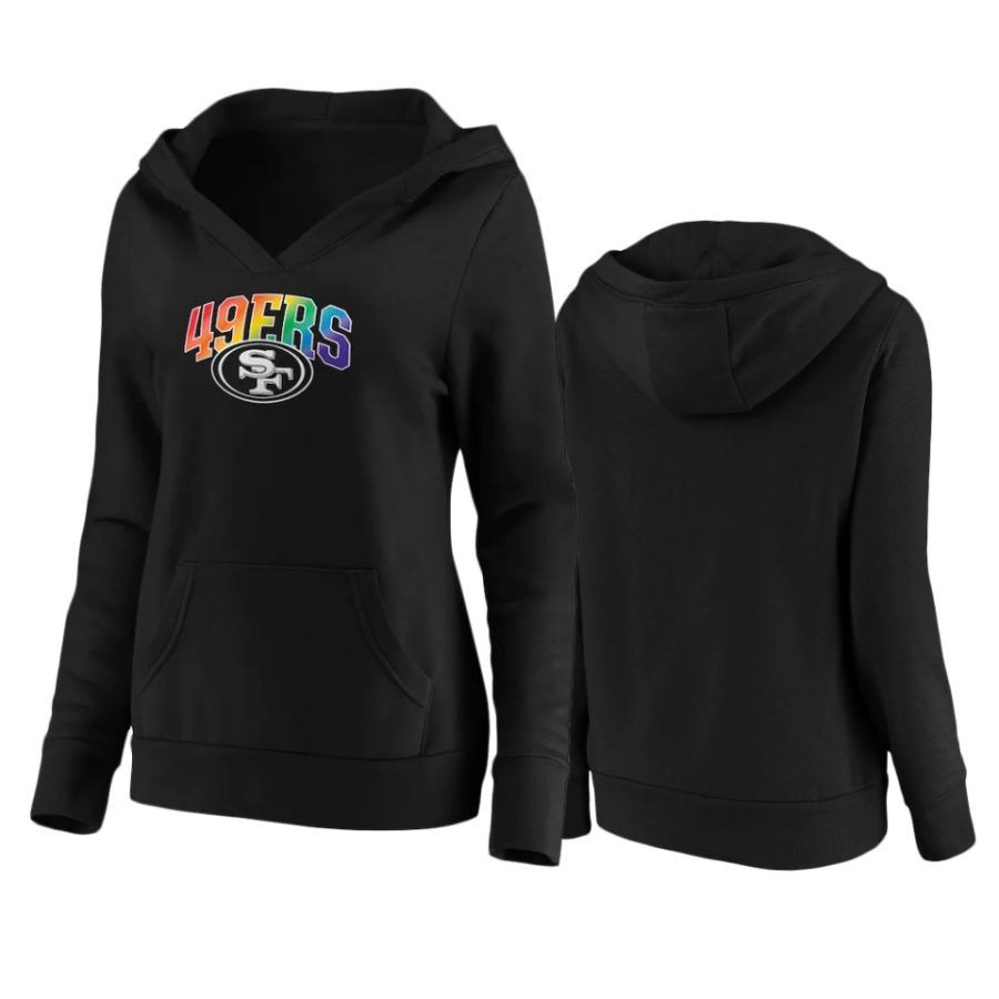 women 49ers black pride logo pullover hoodie