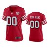 women 49ers custom scarlet 75th anniversary alternate game jersey