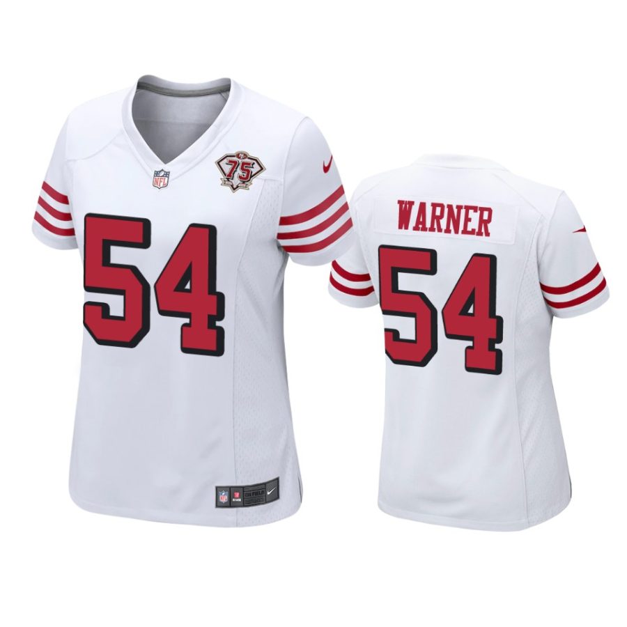 women 49ers fred warner white 75th anniversary alternate game jersey