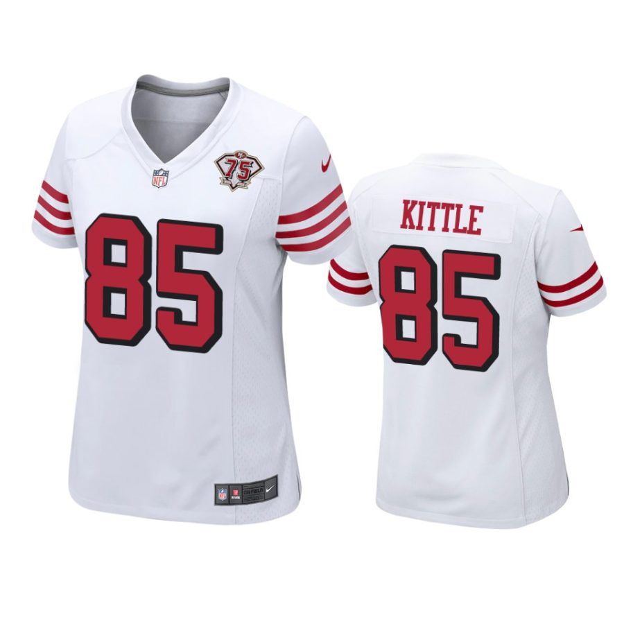 women 49ers george kittle white 75th anniversary alternate game jersey