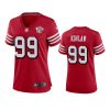 women 49ers javon kinlaw scarlet 75th anniversary alternate game jersey