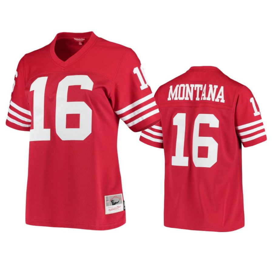 women 49ers joe montana scarlet 1990 legacy replica jersey