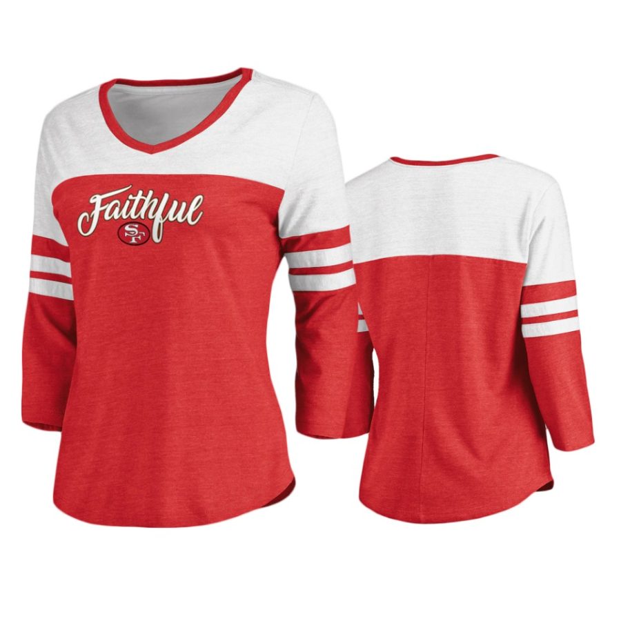 women 49ers scarlet faithful hometown t shirt