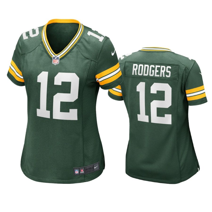 women aaron rodgers packers green game jersey