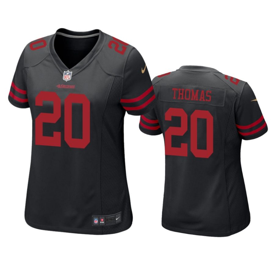 women ambry thomas 49ers game black jersey