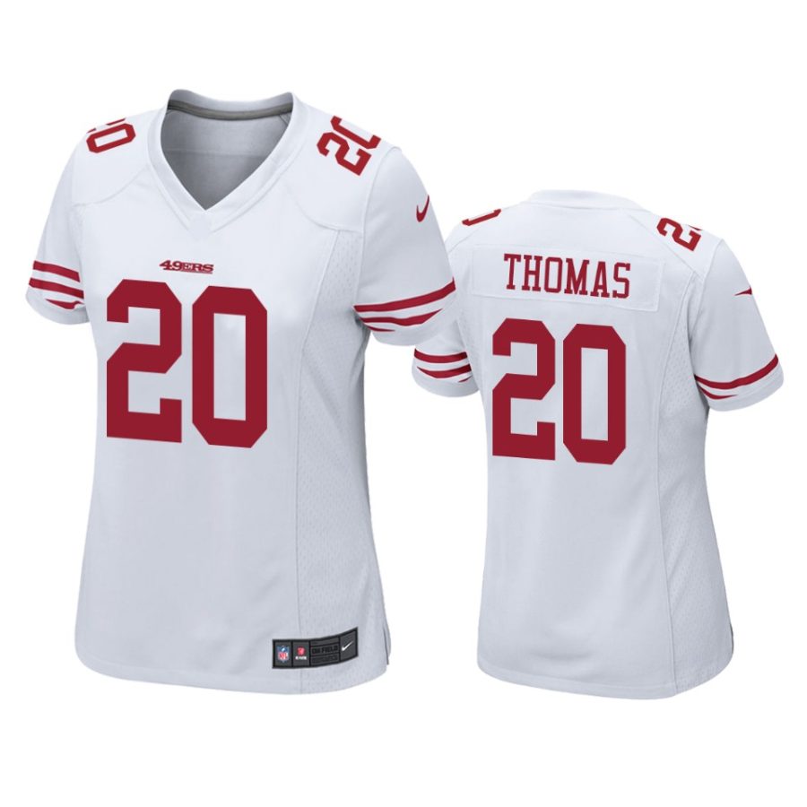 women ambry thomas 49ers game white jersey