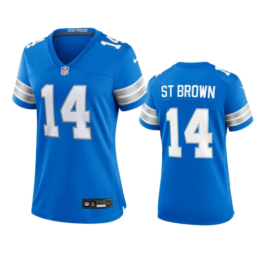 women amon ra st. brown lions 2024 team game blue jersey