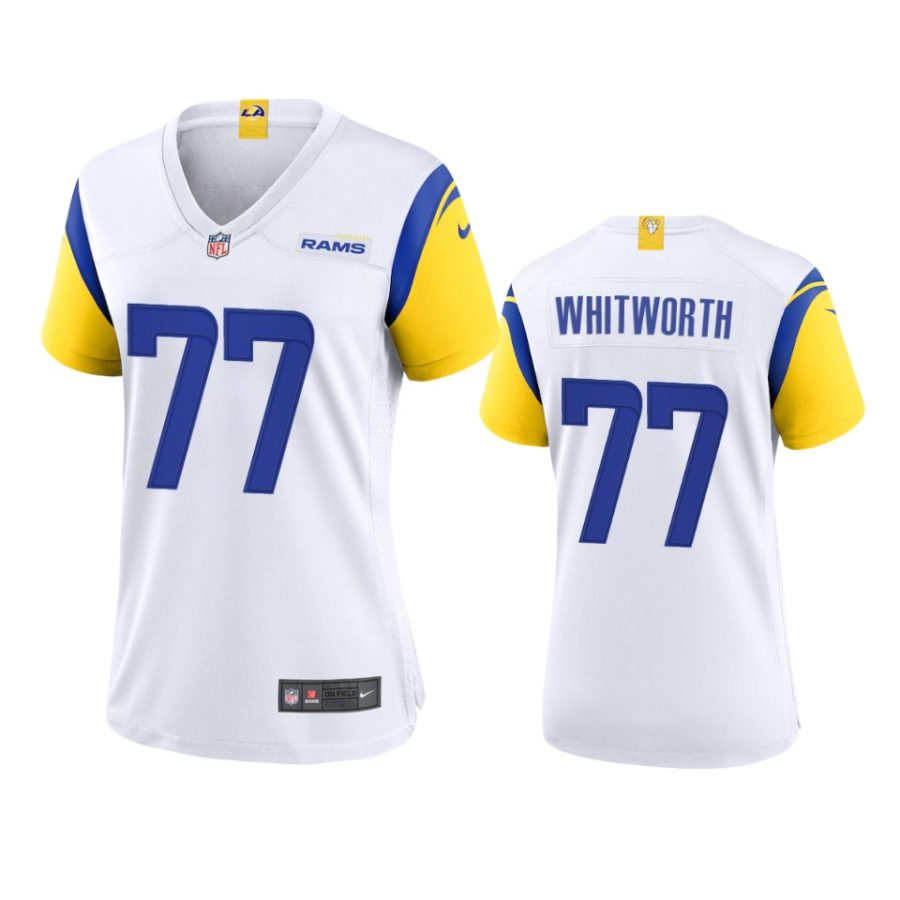 women andrew whitworth rams alternate game white jersey