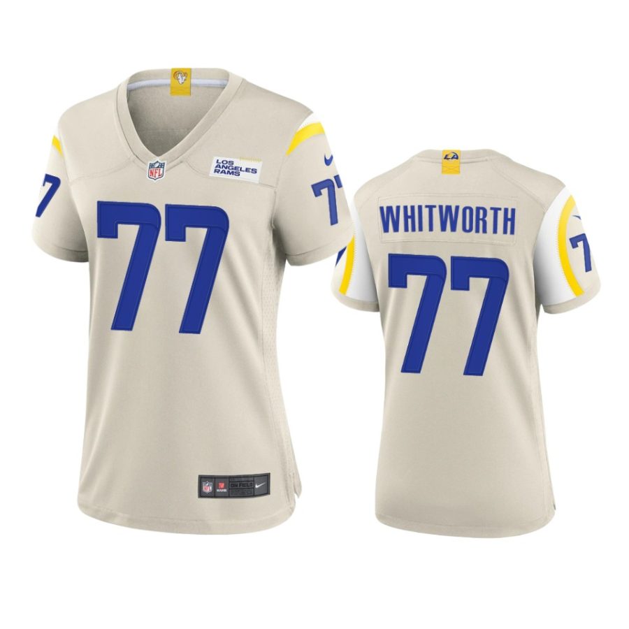 women andrew whitworth rams game bone jersey