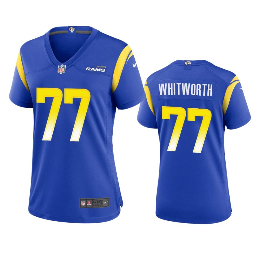 women andrew whitworth rams game royal jersey