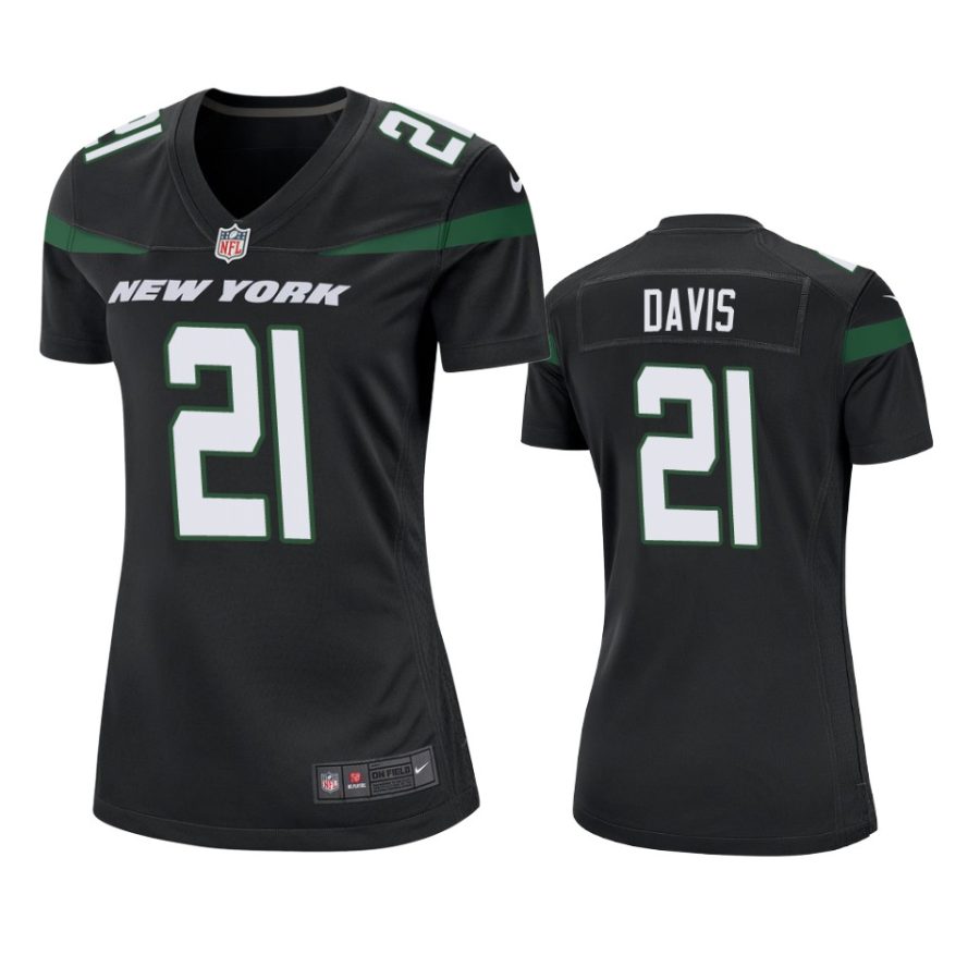 women ashtyn davis jets game black jersey