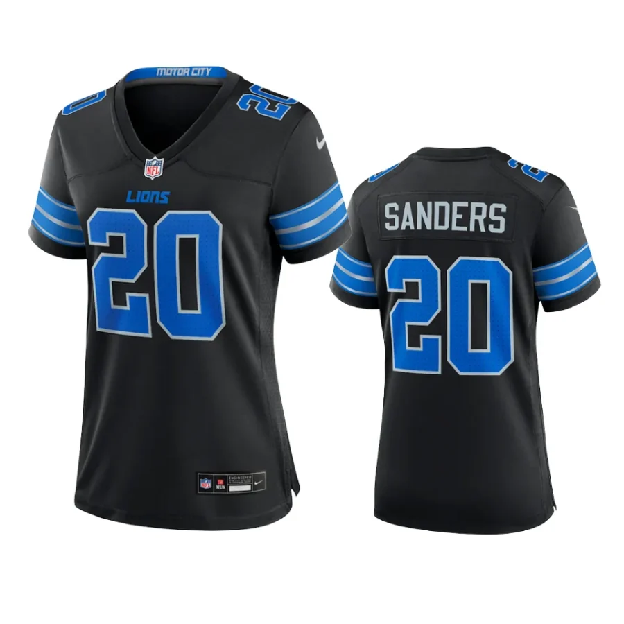 women barry sanders lions 2024 2nd alternate black jersey