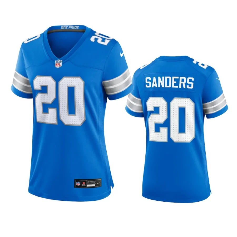 women barry sanders lions 2024 game blue jersey