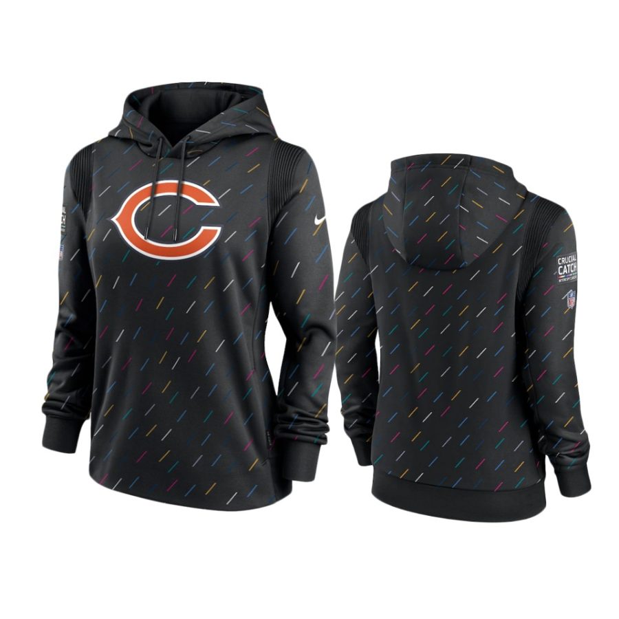 women bears anthracite 2021 nfl crucial catch therma pullover hoodie