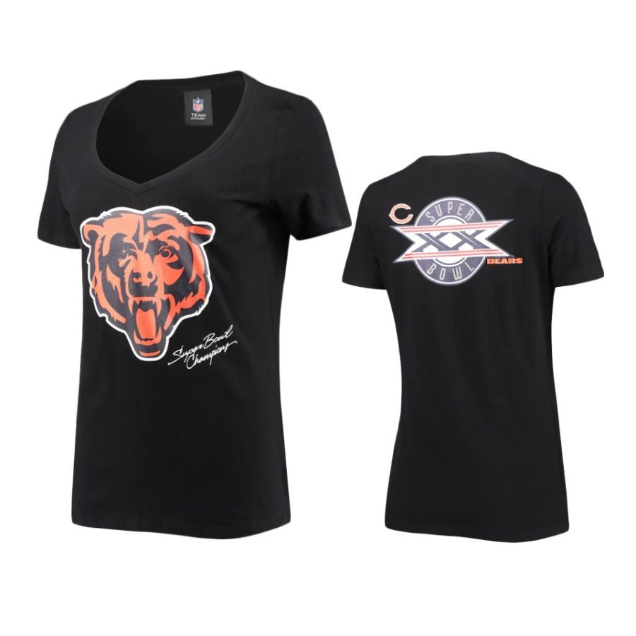 women bears black super bowl commemorative t shirt