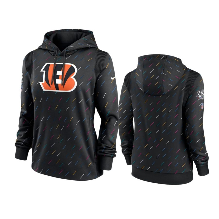 women bengals anthracite 2021 nfl crucial catch therma pullover hoodie