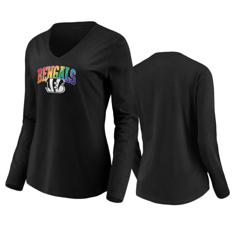 women bengals black pride logo long sleeve t shirt