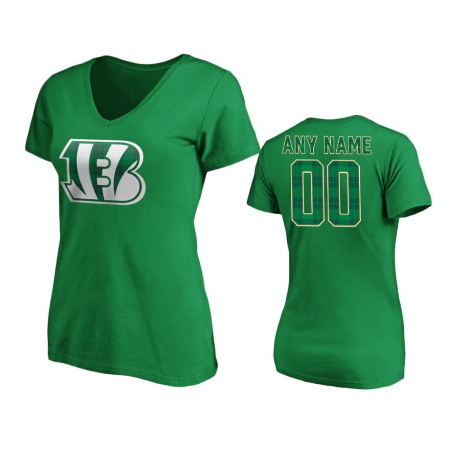 women bengals green st. patricks day emerald plaid t shirt