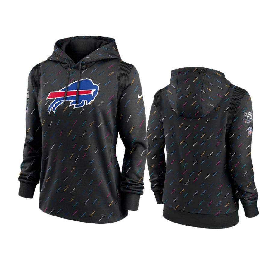 women bills anthracite 2021 nfl crucial catch therma pullover hoodie