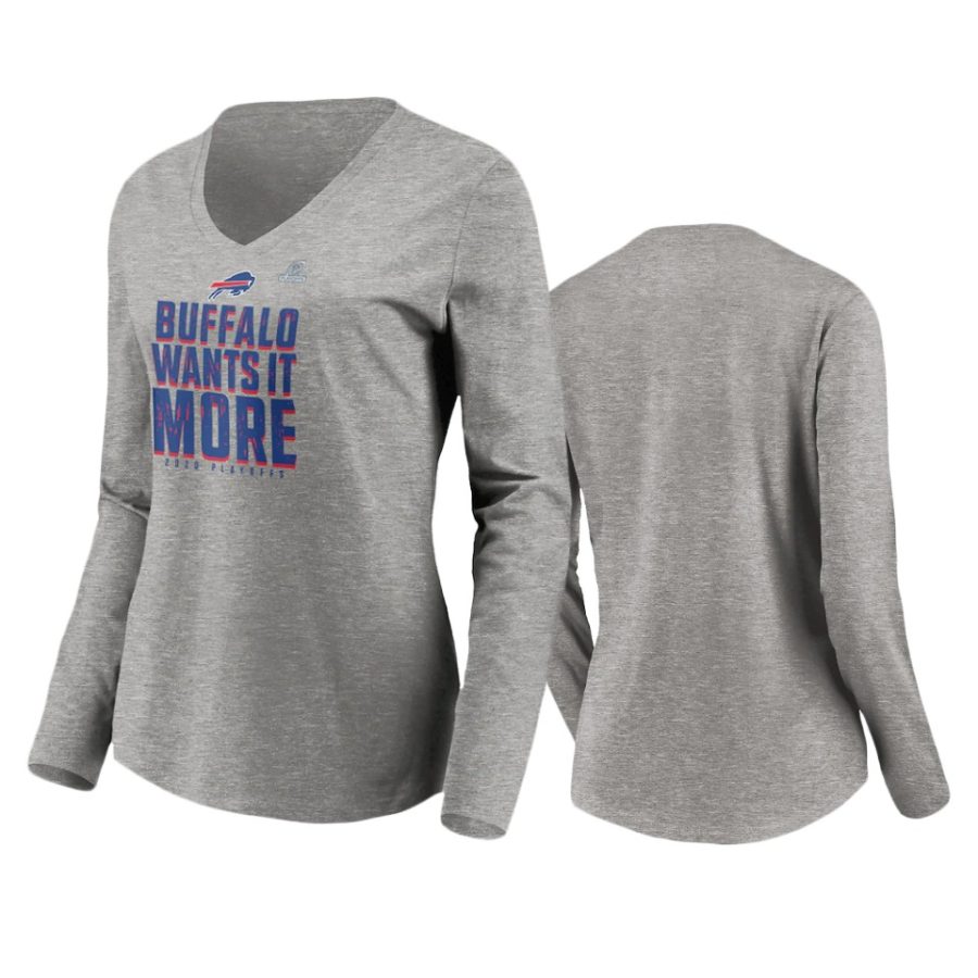 women bills gray 2020 nfl playoffs shift long sleeve t shirt