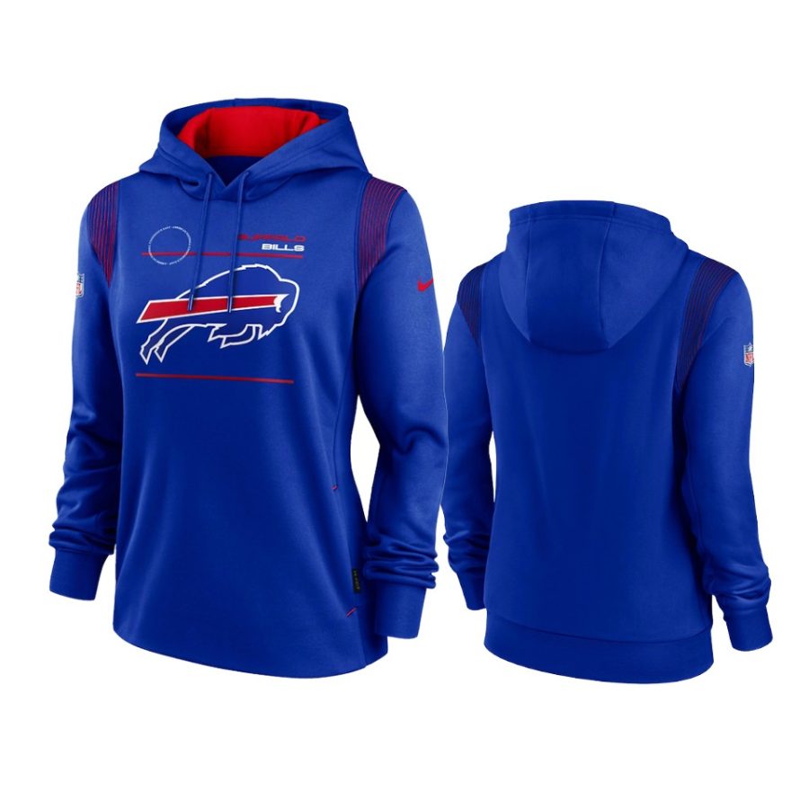 women bills royal sideline performance pullover hoodie