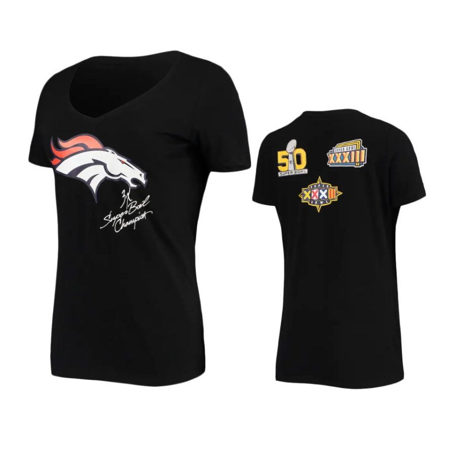 women broncos black super bowl commemorative t shirt