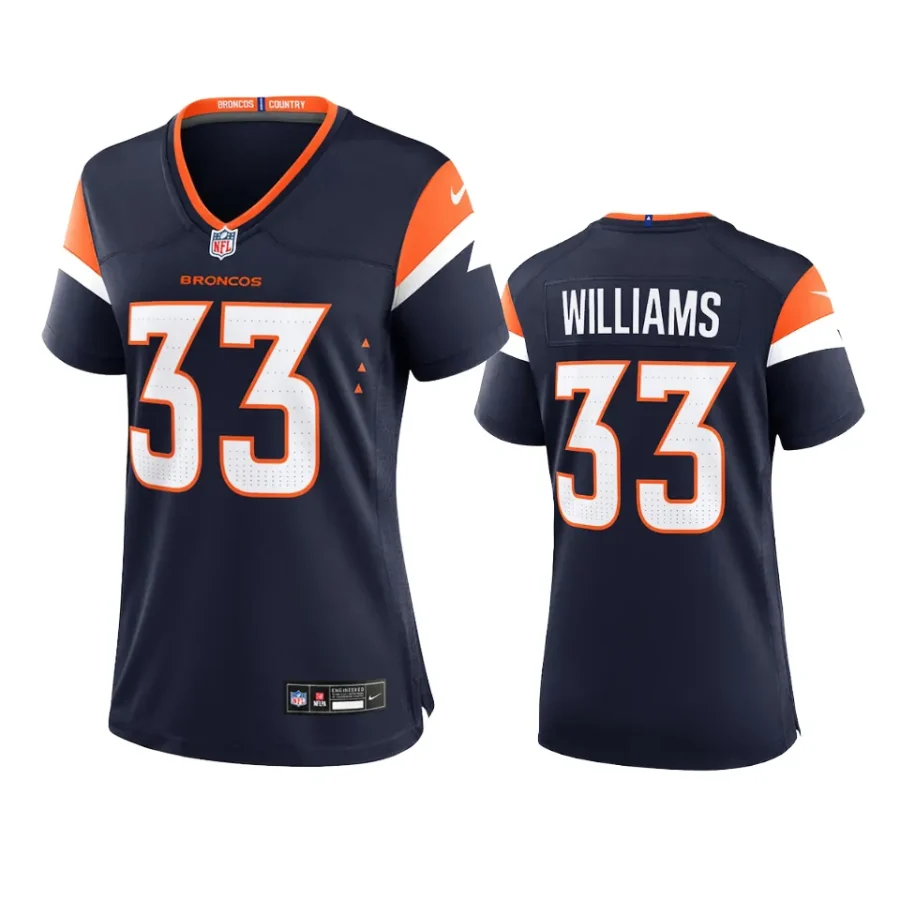 women broncos javonte williams navy 2024 alternate jersey