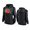 women browns anthracite 2021 nfl crucial catch therma pullover hoodie