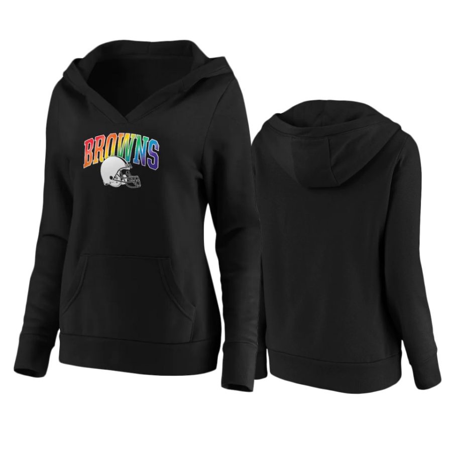 women browns black pride logo pullover hoodie