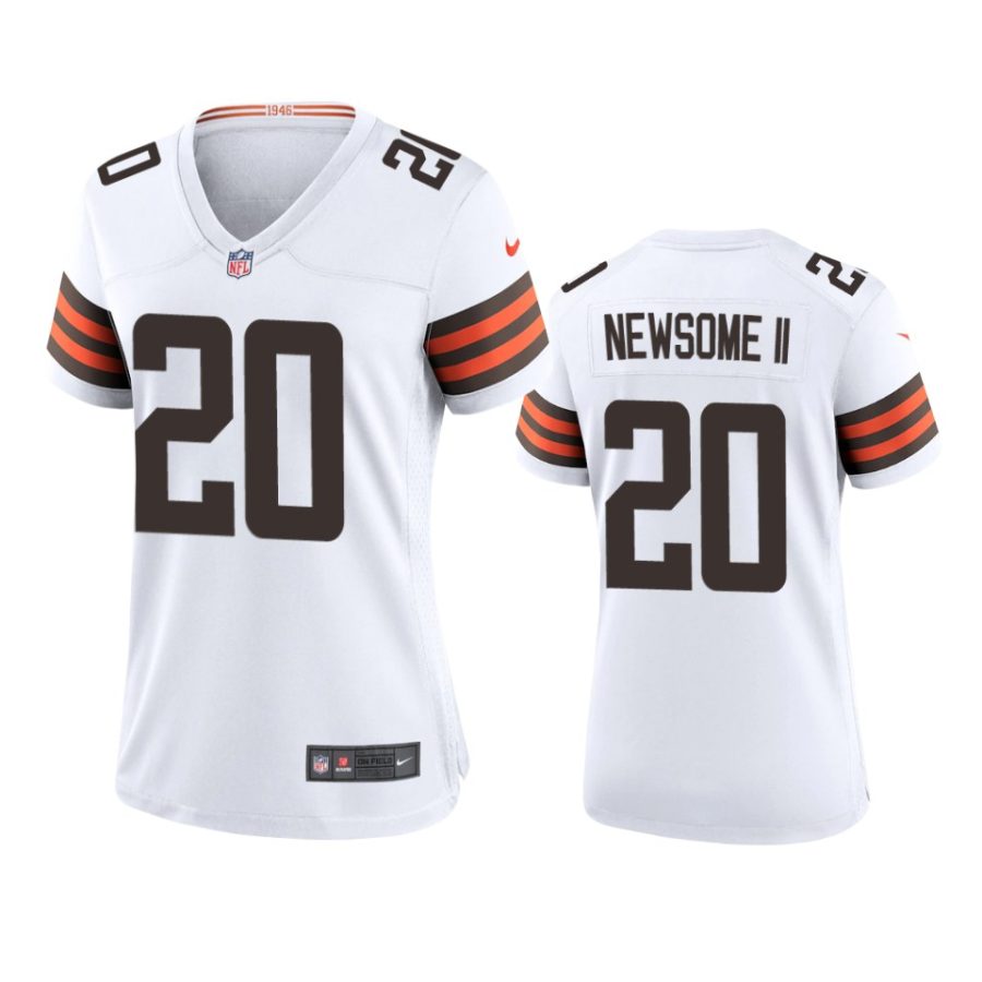 women browns greg newsome ii white game jersey