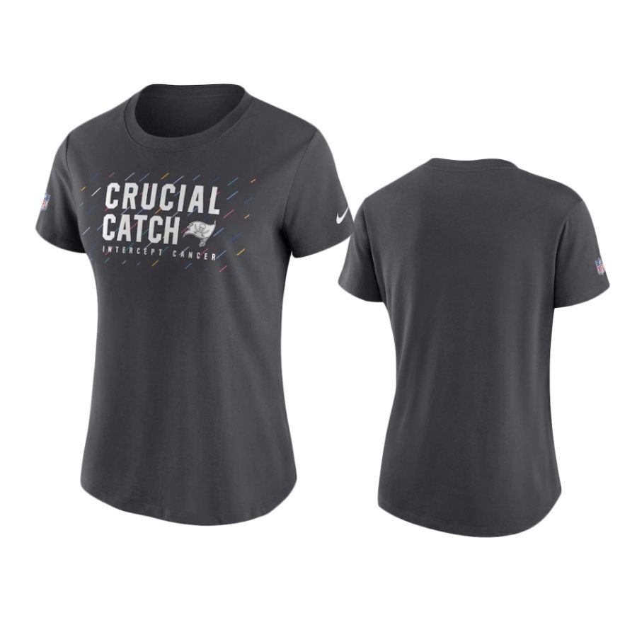 women buccaneers anthracite 2021 nfl crucial catch t shirt