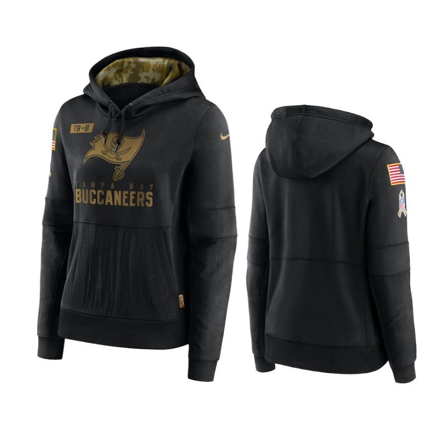 women buccaneers black 2020 salute to service pullover hoodie