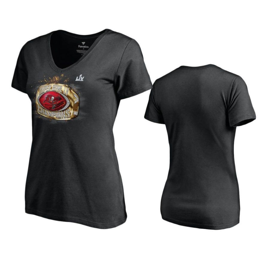 women buccaneers black super bowl lv champions t shirt 0a