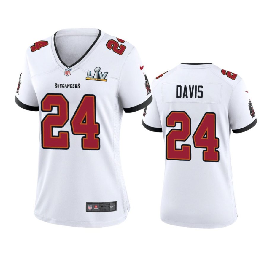 women buccaneers carlton davis white super bowl lv game jersey