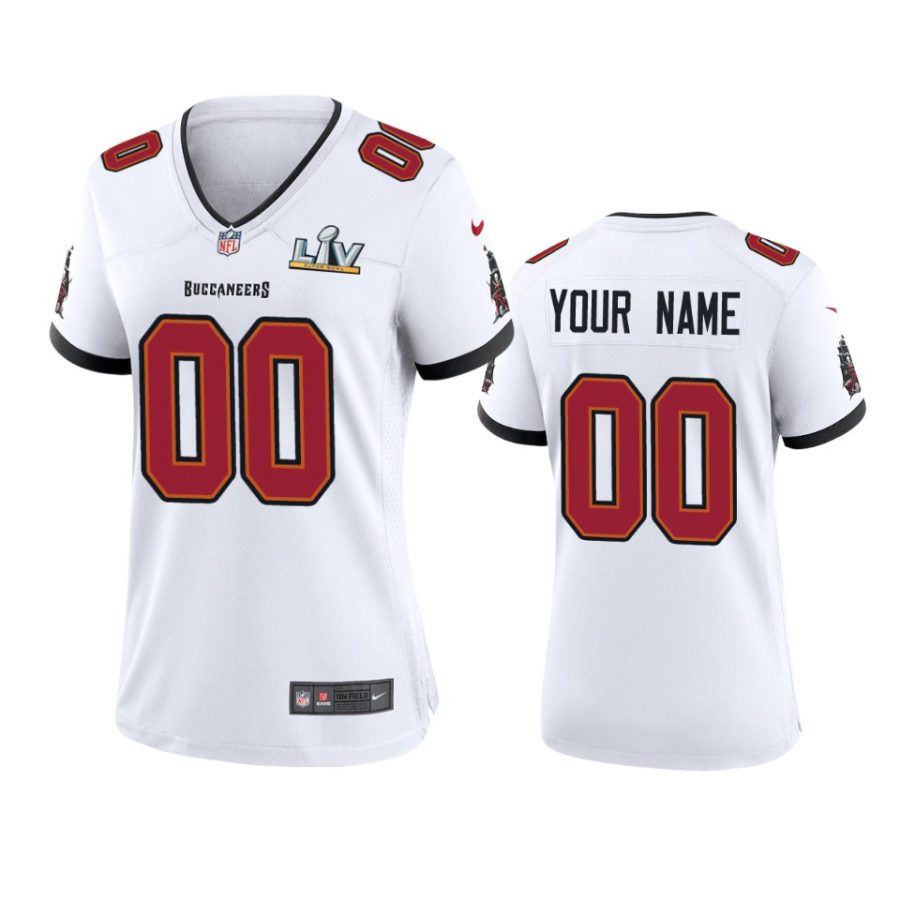 women buccaneers custom white super bowl lv game jersey