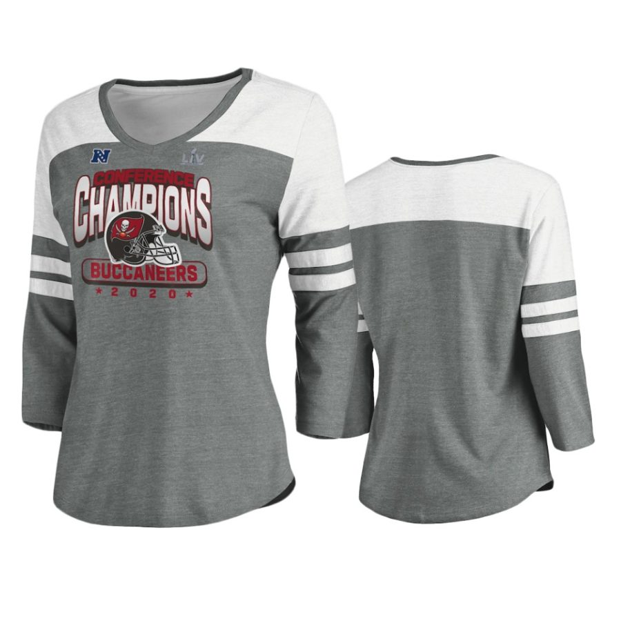 women buccaneers graywhite 2020 nfc champions t shirt