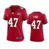 women buccaneers john lynch red super bowl lv game jersey