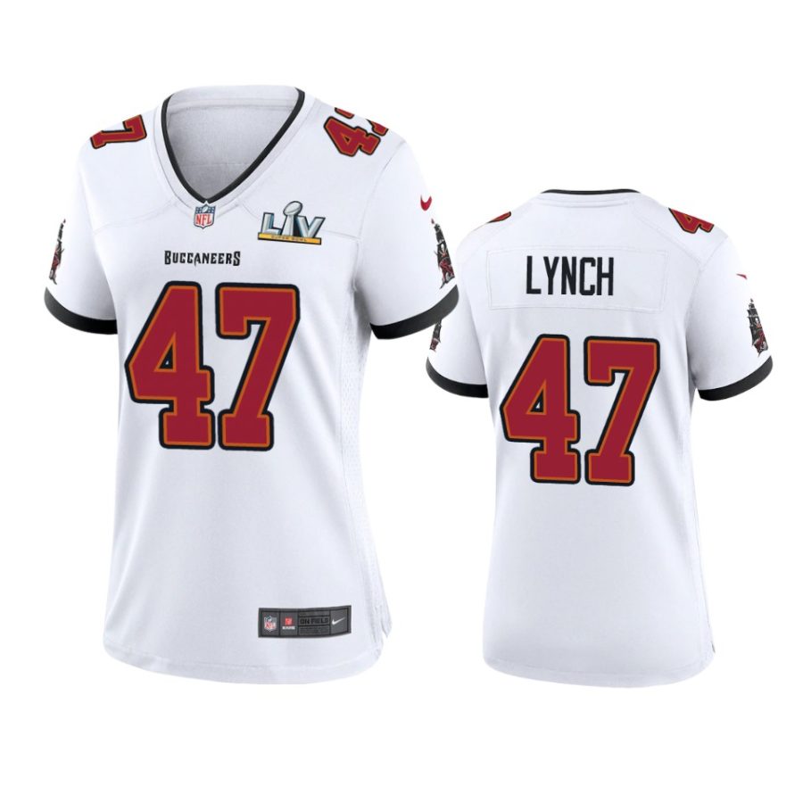 women buccaneers john lynch white super bowl lv game jersey