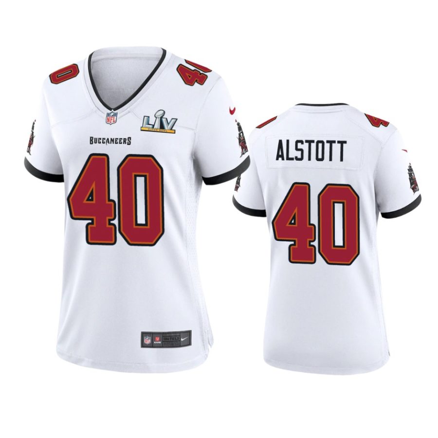 women buccaneers mike alstott white super bowl lv game jersey