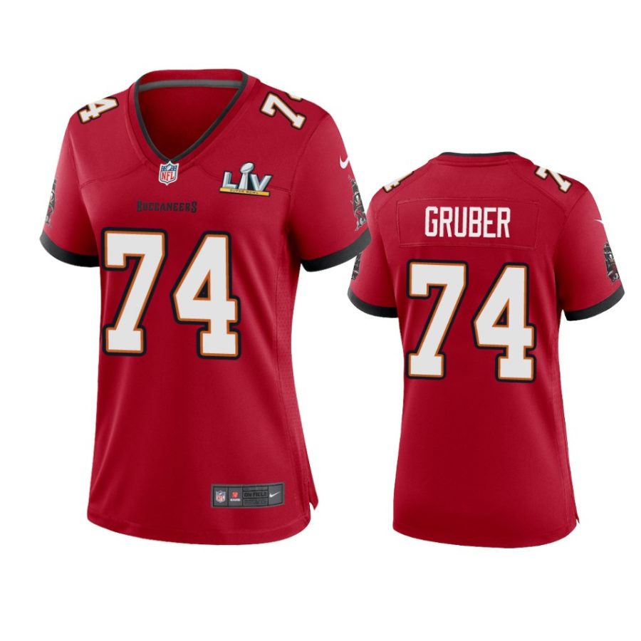 women buccaneers paul gruber red super bowl lv game jersey