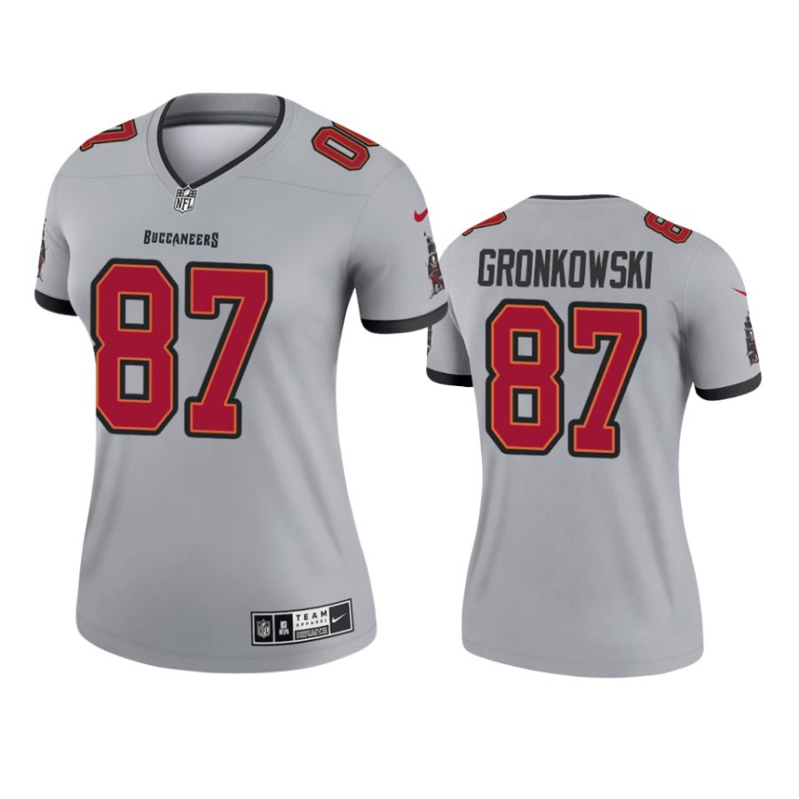 women buccaneers rob gronkowski gray inverted legend jersey