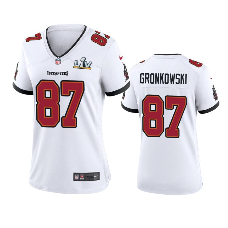 women buccaneers rob gronkowski white super bowl lv game jersey