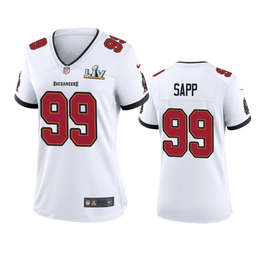 women buccaneers warren sapp white super bowl lv game jersey